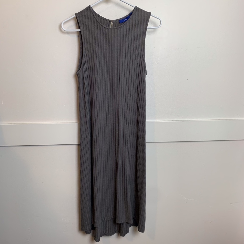 Apt. 9 Gray Sparkly Pleated Keyhole Sleeveless Mini Dress